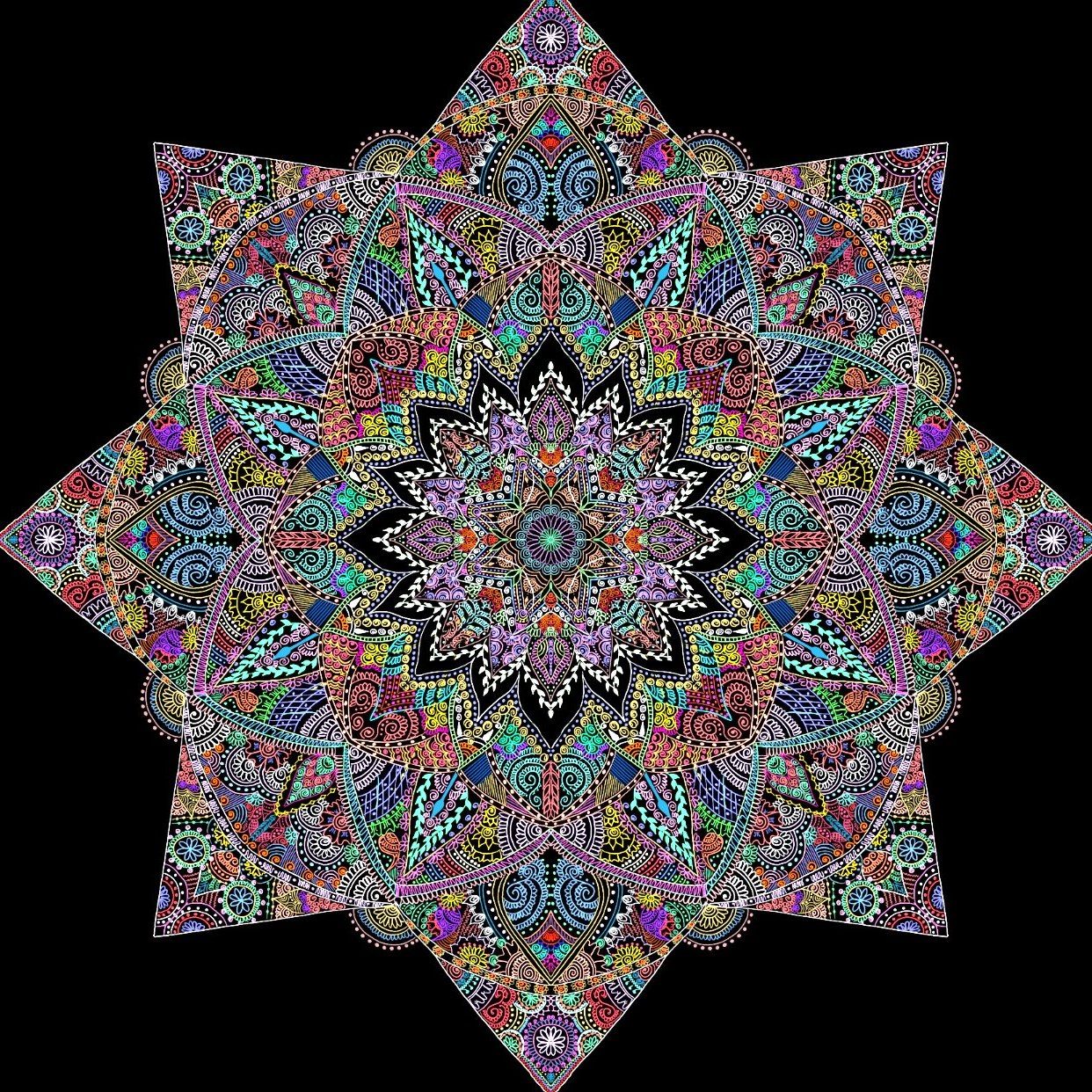 Confined, mandala digital artwork