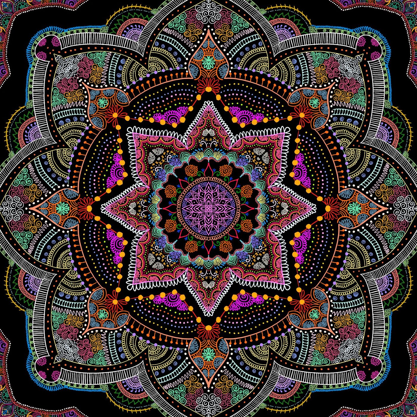 (not) Black Hole, star mandala digital artwork